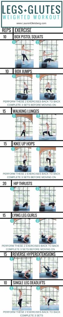 lauren gleisberg doing her leg and glute weight training workout